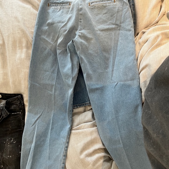 New super rare Zara PEARL buttons  denim sailor pant size 36/04 - Picture 2 of 7